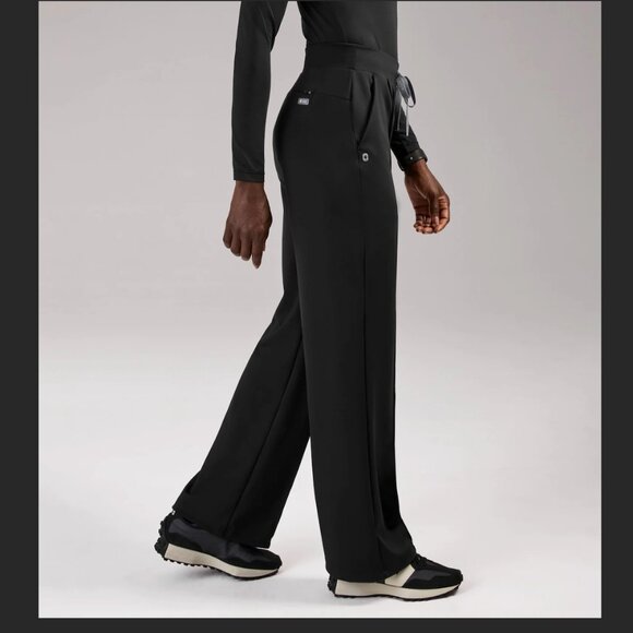 NWOT FIGS PIEDRA HIGH WAISTED STRAIGHT LEG FORMX SCRUB PANTS--XSMALL--BLACK - Picture 3 of 10